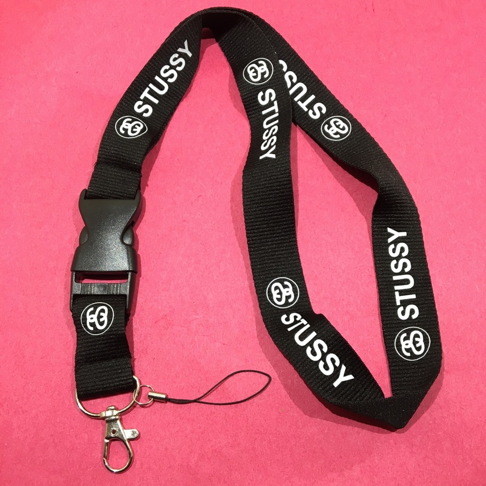 Stussy New York Lanyard Keychain Black
